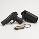 Pistolinha PETECO – Mini Lançadora de Bolinhas com Retorno por Mola [PRETO]