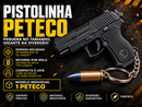 Pistolinha PETECO – Mini Lançadora de Bolinhas com Retorno por Mola [PRETO]