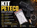 Pistolinha PETECO – Mini Lançadora de Bolinhas com Retorno por Mola [PRETO]