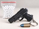 Pistolinha PETECO – Mini Lançadora de Bolinhas com Retorno por Mola [PRETO]