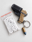 Pistolinha PETECO – Mini Lançadora de Bolinhas com Retorno por Mola